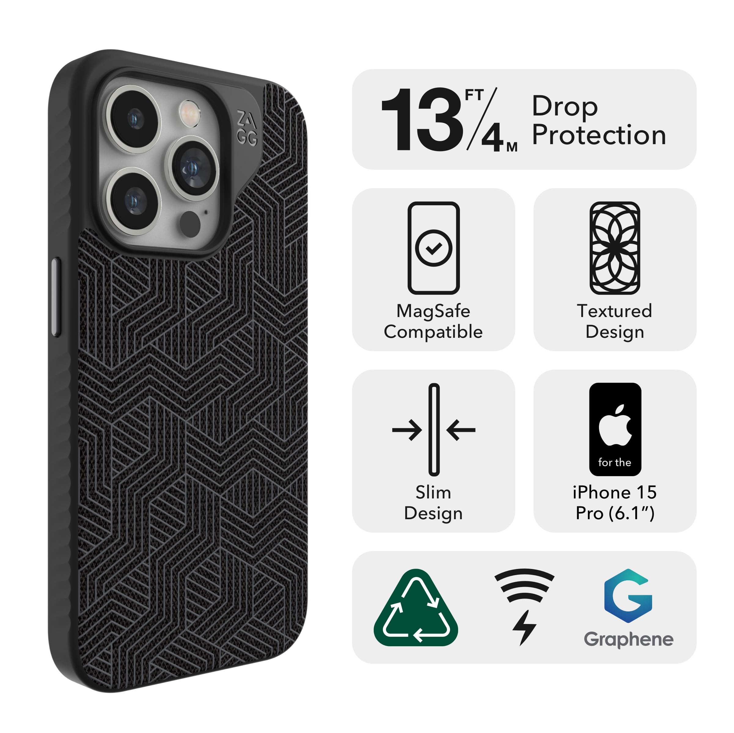 Amazon.com: ZAGG London Snap iPhone 15 Pro Case - Protective Cell